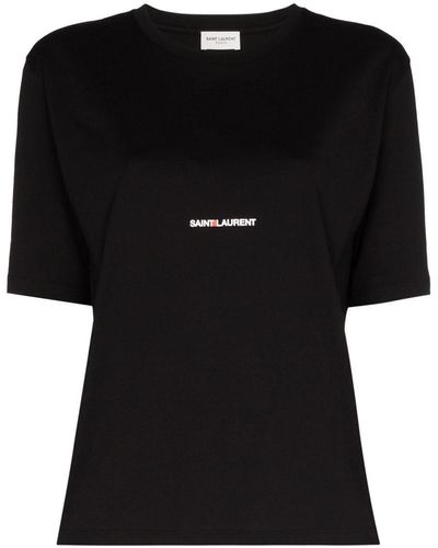 Saint Laurent Logo Crewneck T-shirt - Black