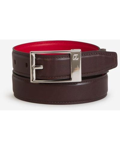 Christian Louboutin Smooth Leather Belt - Red