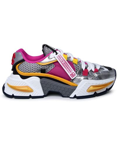 Dolce & Gabbana Multicolor Leather Blend Sneakers - Pink