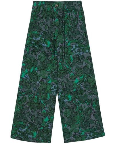 Pierre Louis Mascia Printed Silk Pants - Green