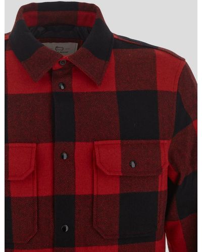 Woolrich Alaskan Wool Check Overshirt - Red
