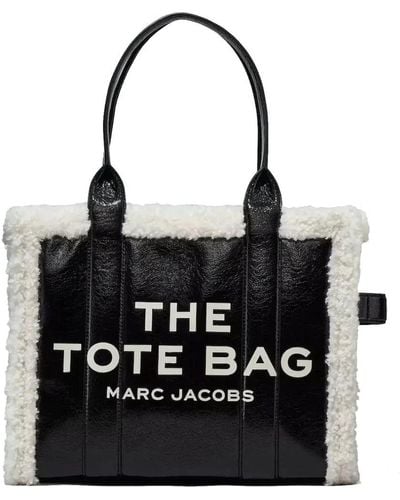 Marc Jacobs Crinkle Shearling Tote Bag - Black