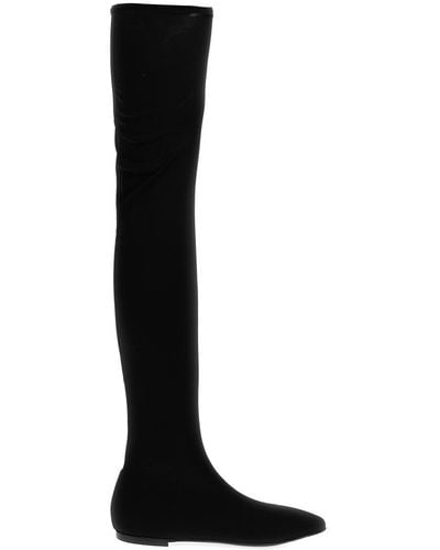 Dolce & Gabbana Over-The-Knee Jersey Boots - Black