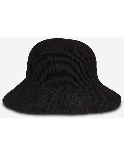 Totême Plain Raffia Hat - Black