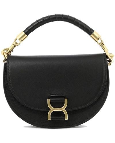 Chloé "Marcie" Chain Flap Bag - Black