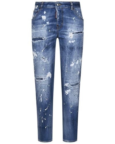 DSquared² Medium Ice Spots Wash 642 Jeans - Blue