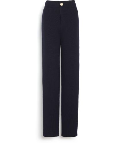 Barrie Warm Pants In Cashmere, Wool And Silk - Blue