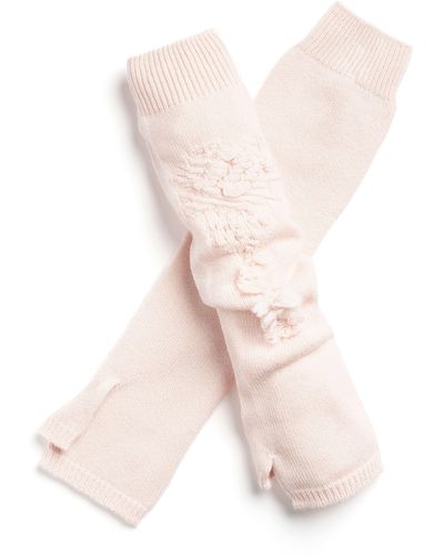 Barrie Cashmere Fingerless Gloves - Pink