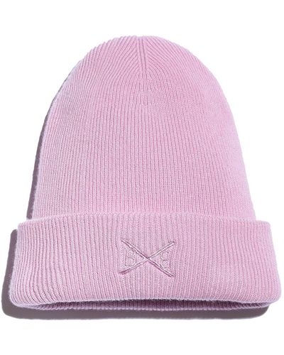 Barrie Cashmere Beanie With Embroidered Logo - Pink