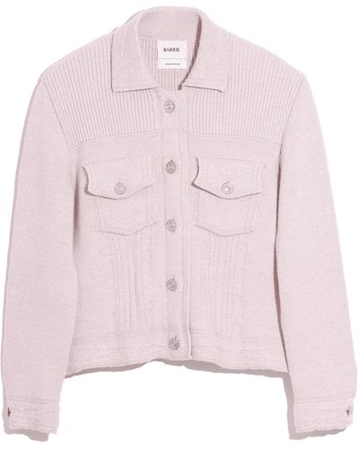 Barrie Denim Fitted Cashmere And Cotton Jacket - Pink