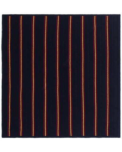 Barrie Striped Cashmere And Cotton Foulard - Blue