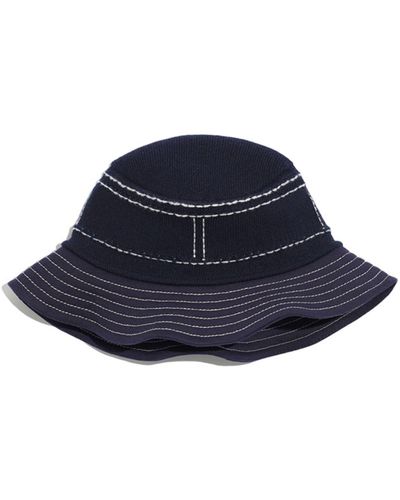 Barrie Cashmere And Cotton Bucket Hat - Blue