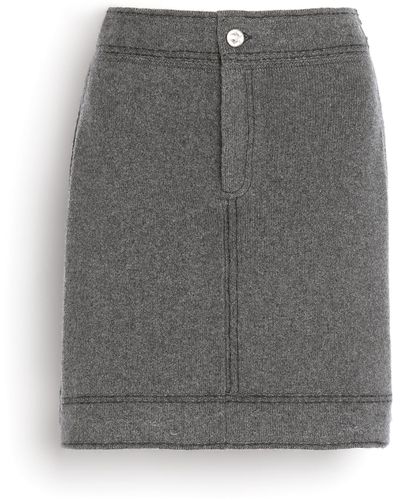 Barrie Denim Cashmere And Cotton Skirt - Gray