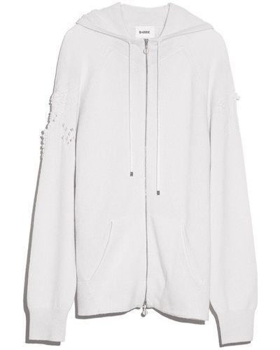 Barrie Timeless Zip-up Cashmere Hoodie - White