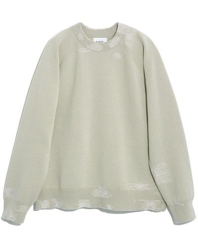 Barrie Round-neck Cashmere, Cotton And Lambswool Jumper - Green