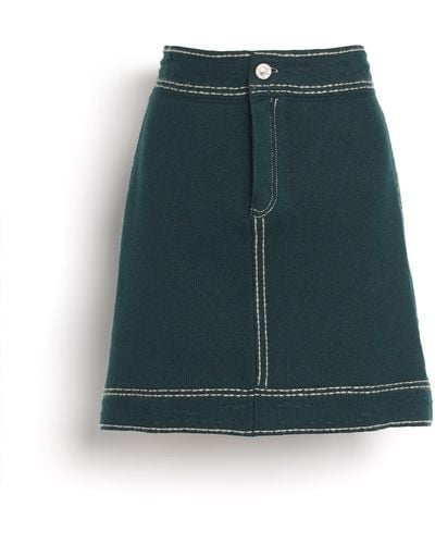 Barrie Denim Cashmere And Cotton Skirt - Green