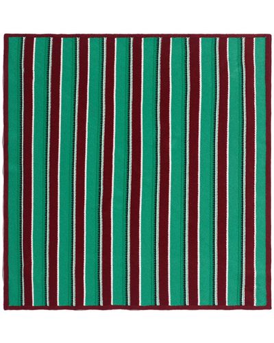 Barrie Striped Cashmere And Cotton Foulard - Green