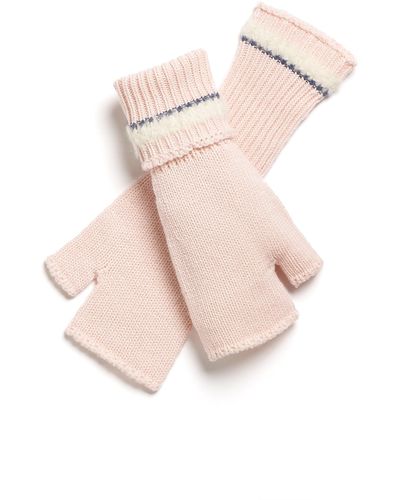 Barrie Shearling-effect Cashmere Fingerless Gloves - Pink
