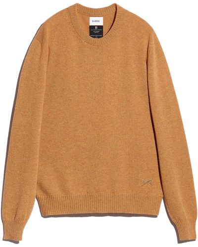 Barrie Round Neck Cashmere B Label Sweater - Brown