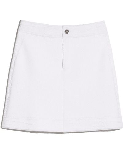 Barrie Denim Cashmere And Cotton Skirt - White