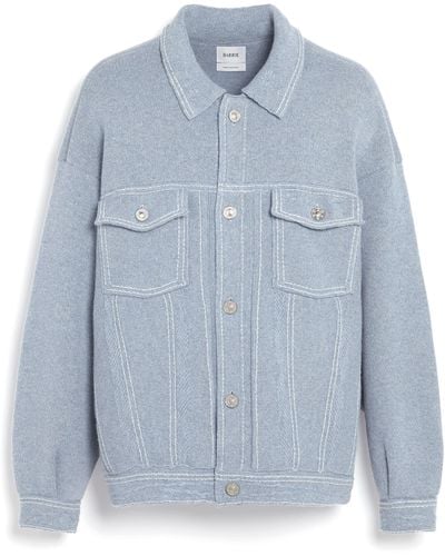 Barrie Denim Oversized Cashmere And Cotton Jacket - Blue