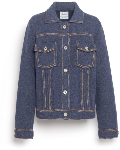 Barrie Denim Regular Cashmere And Cotton Jacket - Blue