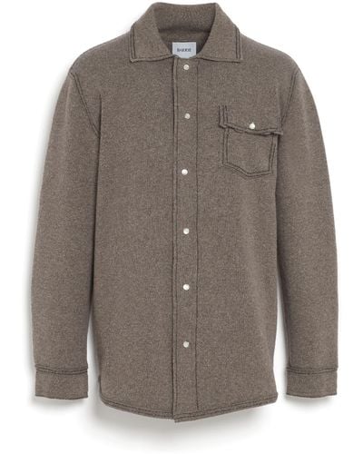 Barrie Cashmere And Cotton Overshirt - Gray
