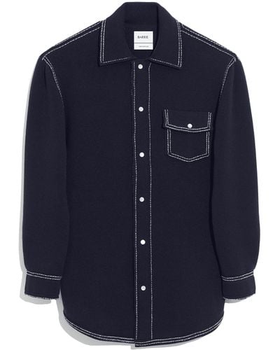 Barrie Cashmere And Cotton Overshirt - Blue