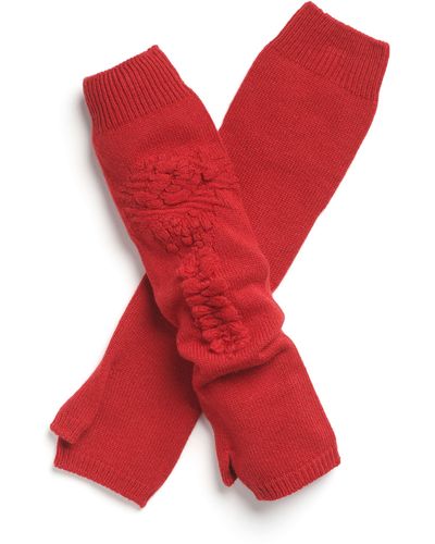 Barrie Cashmere Fingerless Gloves - Red