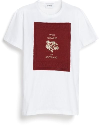 Barrie T-shirt With Printed Cashmere Patch - Red