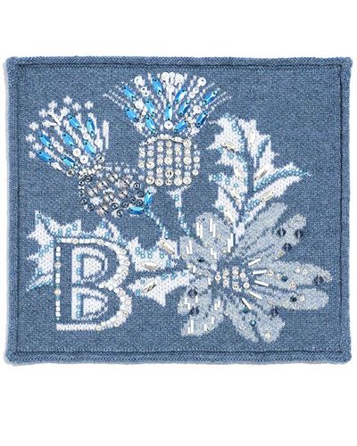 Barrie Cashmere And Cotton Embroidered Patch - Blue