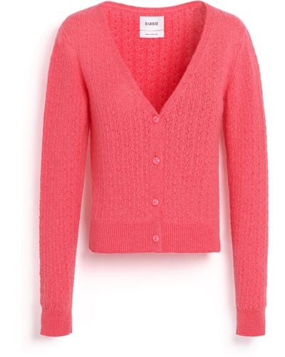 Barrie Cashmere Lace Cardigan - Pink
