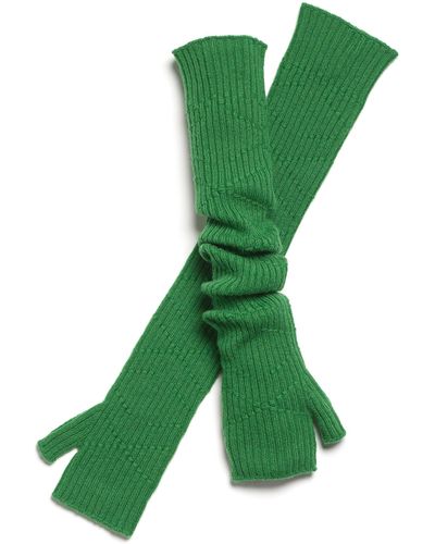 Barrie Long Cashmere Fingerless Gloves - Green