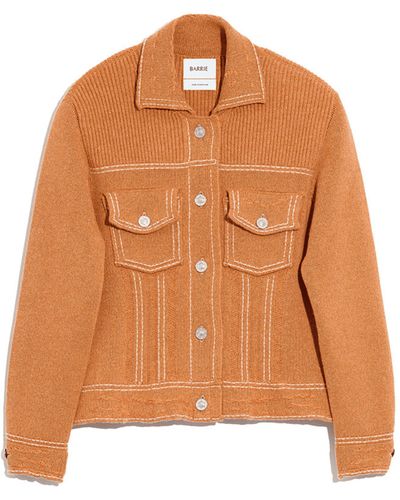 Barrie Denim Fitted Cashmere And Cotton Jacket - Brown