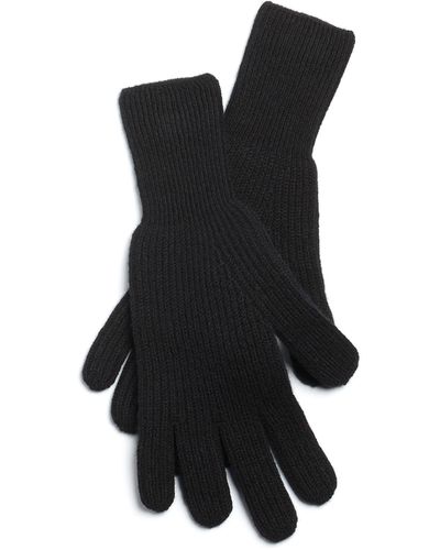 Barrie Ribbed Cashmere Gloves - Black