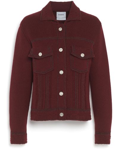 Barrie Denim Fitted Cashmere And Cotton Jacket - Red