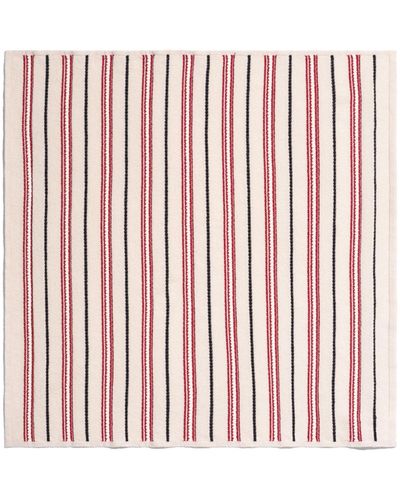 Barrie Striped Cashmere And Cotton Foulard - Red