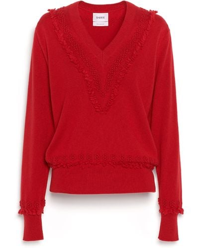 Barrie Timeless V-neck Cashmere Sweater - Red