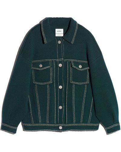Barrie Denim Oversized Cashmere And Cotton Jacket - Green