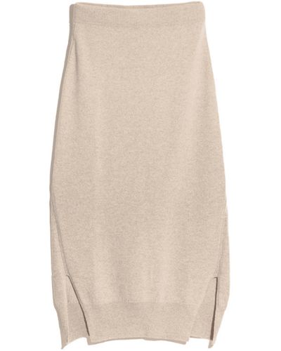 Barrie Iconic Cashmere Skirt - Natural
