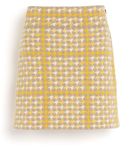 Barrie Cashmere And Wool Skirt With Houndstooth Pattern - Metallic