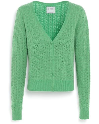 Barrie Cashmere Lace Cardigan - Green