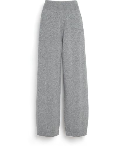 Barrie Timeless Wide Cashmere Trousers - Grey