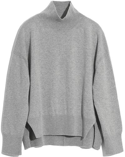 Barrie Iconic Oversized Roll-neck Cashmere Jumper - Grey