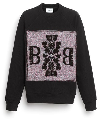Barrie Sweatshirt With Logo Cashmere Patch - Black
