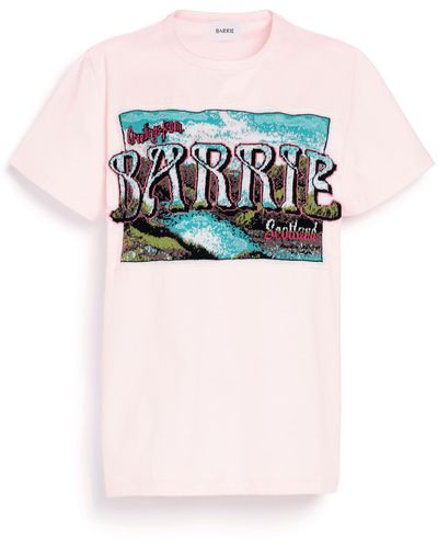 Barrie T-shirt With Greetings Patch In Cashmere - Pink