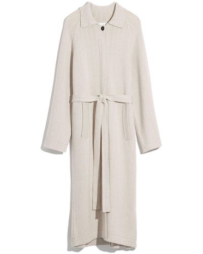 Barrie Balmacaan Coat In Cashmere - White