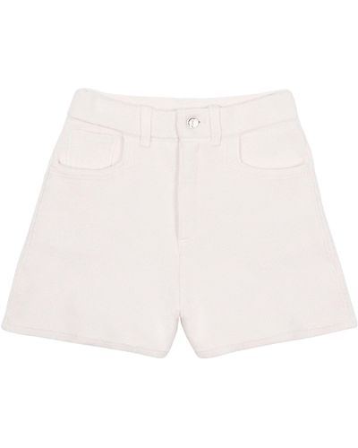 Barrie Denim Cashmere And Cotton Shorts - White