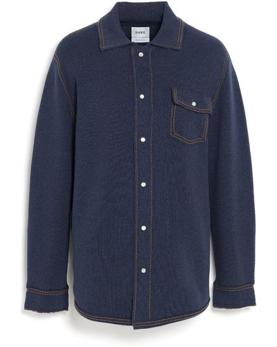 Barrie Cashmere And Cotton Overshirt - Blue