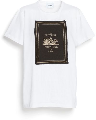 Barrie T-shirt With Printed Cashmere Patch - White